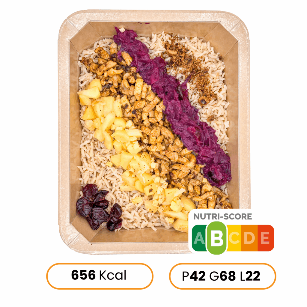 Bowl hivernal pomme - épices douces & dinde snackée