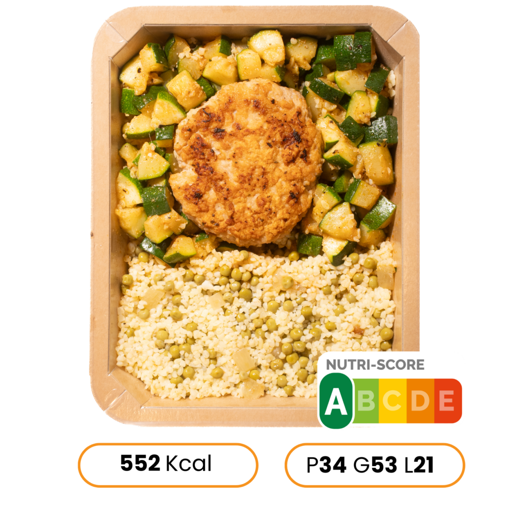 Burger de poulet et taboulé vert